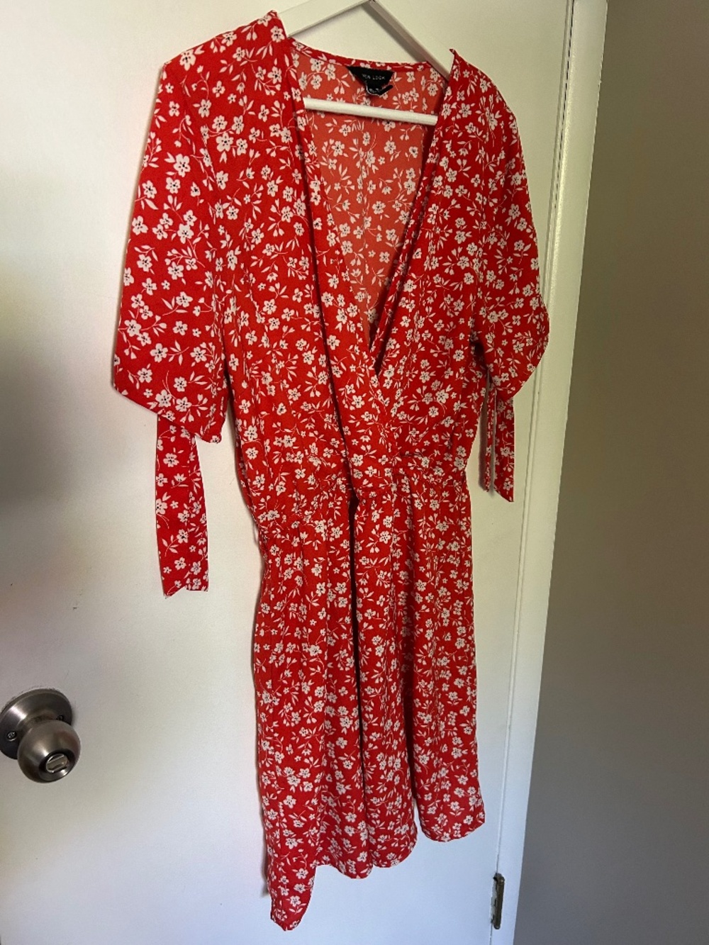 New Look - US 12 - Red/white floral mini-dress
